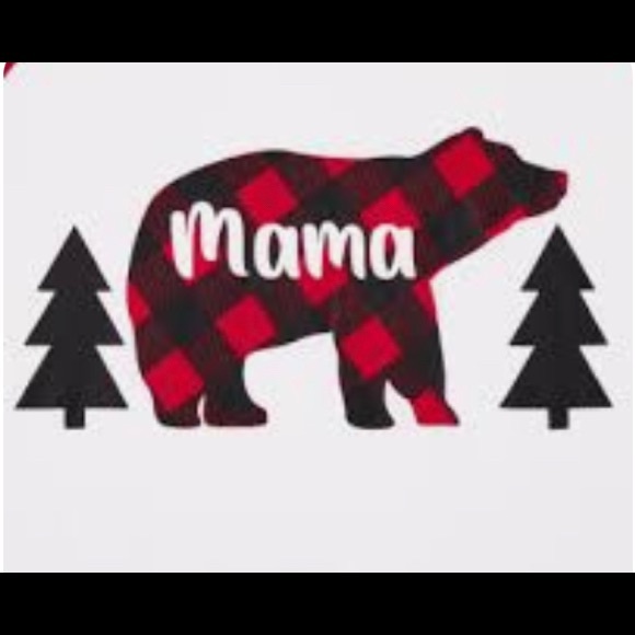 NWT Mama Plaid Bear Pajama’s Sz Large / 12-14 - Picture 2 of 4